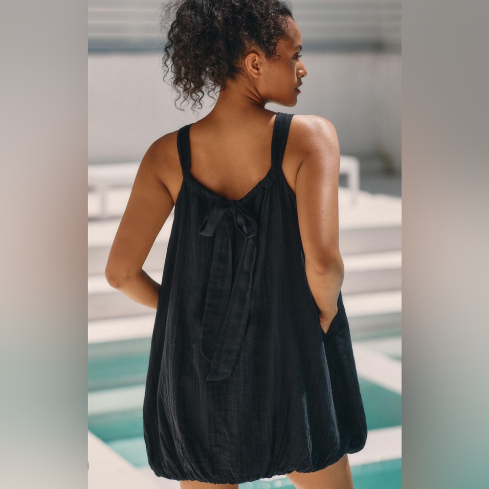Tiered Gauze Bubble-Hem Mini Dress NWT - Picture 6 of 9